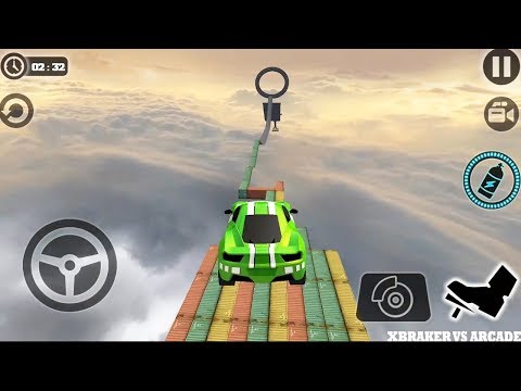 Impossible Stunt Car Tracks 3D | New Green Car Unlocked - Android GamePlay HD