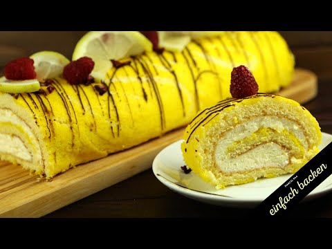 Lemon sponge roll - airy, light and summery recipe