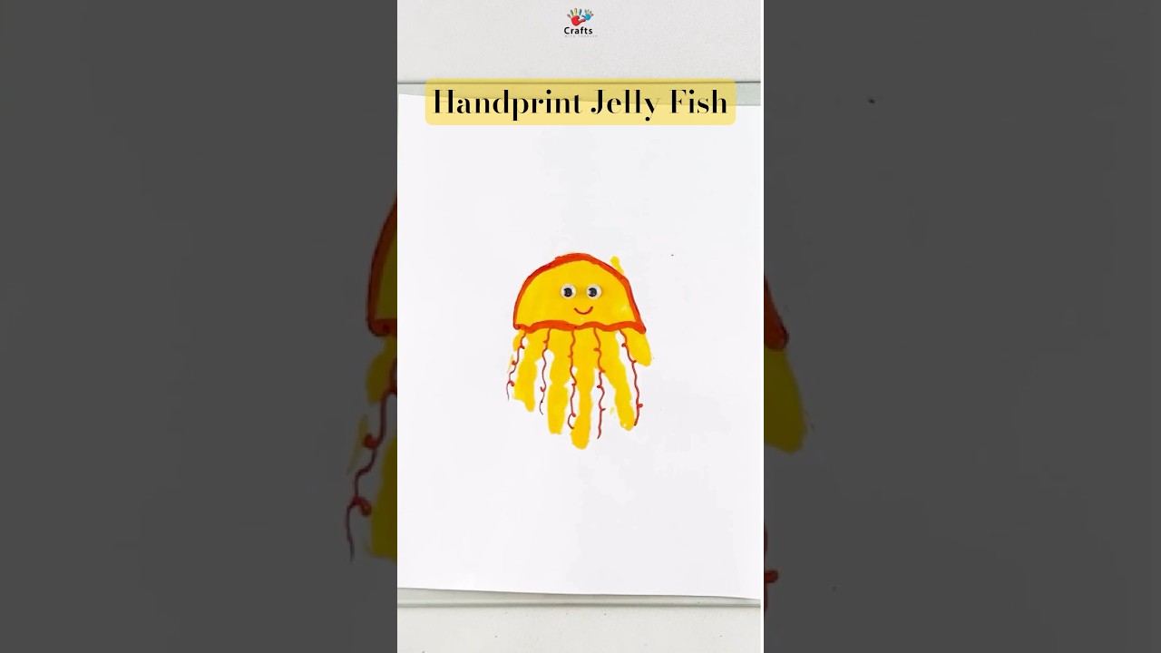 Handprint Jelly Fish Art🪼 ​⁠| Easy ocean animal craft ideas #shorts  #finemotorskills #jellyfish