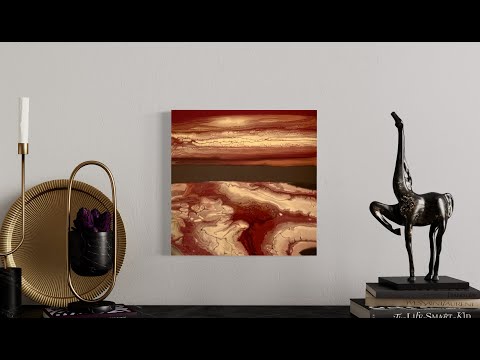 Open Cup/ Swiping Amazing Palette Acrylic Pour Painting, Flow Art, Fluid Art Technique,