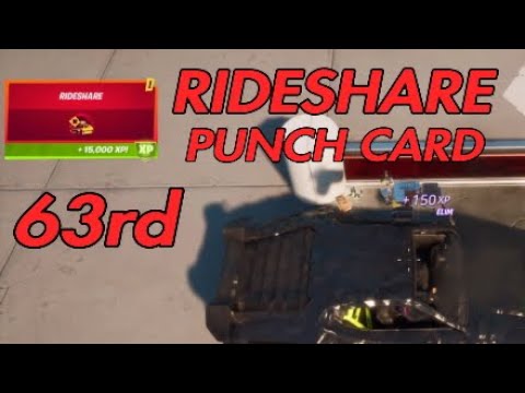 Fortnite* RIDESHARE PUNCH CARD, All 63 Discovered Season 4 Chapter 2.