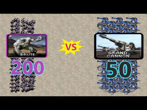 Brutes vs Grand Cannon - Same Cost - Red Alert 2