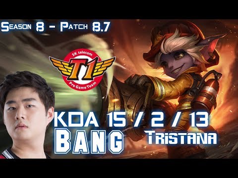 SKT T1 Bang TRISTANA vs KSV Ruler EZREAL ADC - Patch 8.7 KR Ranked