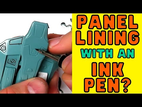 Panel Lining Gundam / Scale Models with an Ink Pen! Using a calligraphy pen to add details