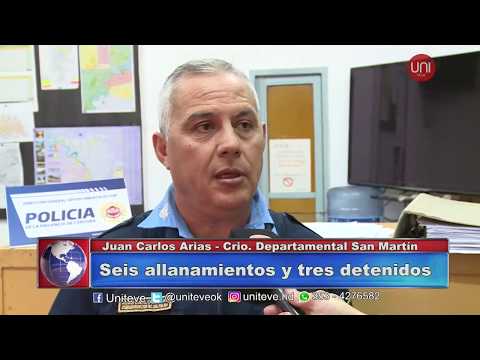 Seis allanamientos y tres detenidos