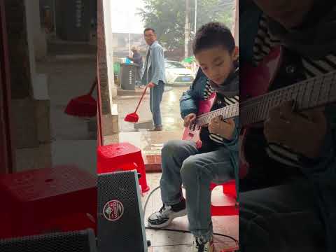 Eagles Hotel California Guitar Solo Father and Son Duo Electric Guitars Talented Young Asian Boy Kid