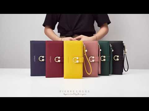 ví nữ Pierre Loues mặt khóa đính hạt cách điệu - PL6812