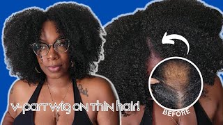 🤯 V Part Wig On Thin Hair - Secure Install (NO Glue!) NO Crochet & Less Tension CurlsCurls