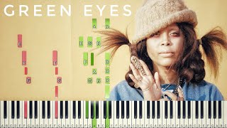 Erykah Badu - Green Eyes [#reggiewatkins piano synthesia tutorial]