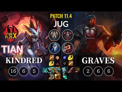 FPX Tian Kindred vs Graves Jungle - KR Patch 11.4