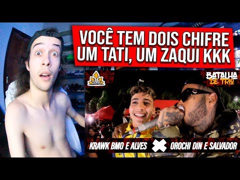 (FALOU DA TATI ZAQUI 😂) REAGINDO a OROCHI, DIN E SALVADOR X KRAWK, BMO E ALVES | Batalha da Aldeia