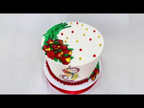 How to make cake with tulips/ Как сделать торт с тюльпанами