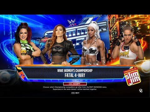 wwe2k24 Bayley VS Becky Lynch VS Jade Cargill VS Ronda Rousey