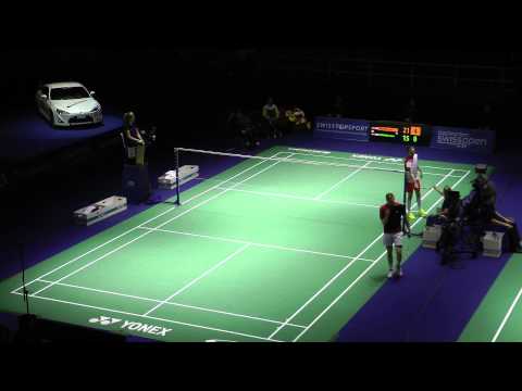 HD QF   MS   Jan O Jorgensen vs Henri Hurskainen   2014 Swiss Badminton Open