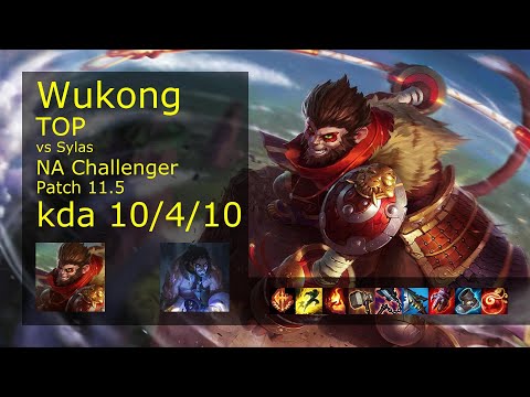 Wukong Top vs Sylas - NA Challenger 10/4/10 Patch 11.5 Gameplay