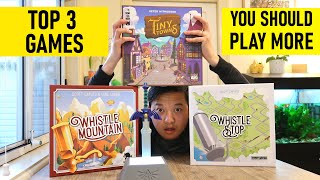 Top 3 Board Games you MUST PLAY more of | Whistle Mountain, Whistle Stop & Tiny Towns