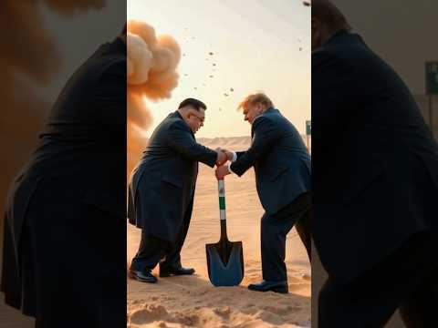 Kim Jong Un vs Donald Trump – Funny Border Shovel Fight at Iran Border! 😂