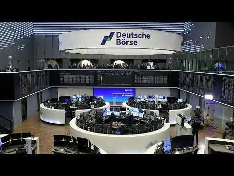 View inside Frankfurt stock exchange as markets open