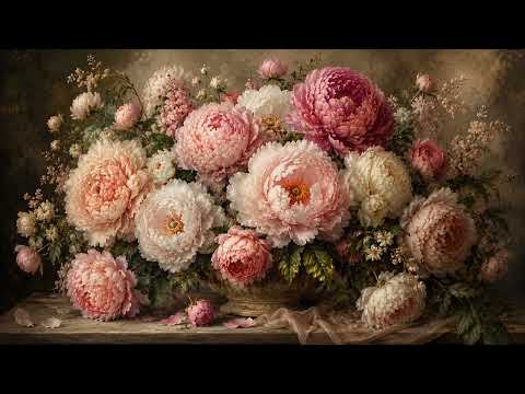 60 Purple Peony Floral Ambience 💜 Elegant Vintage Flower Art in 8K UHD