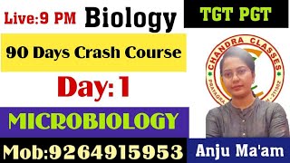DAY 1  || 90 DAYS CRASH COURSE  || MICROBIOLOGY  ||  TGT,PGT BIOLOGY ||   BY ANJU MAM