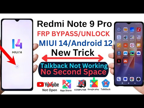 Redmi Note 9 Pro Google/Frp Bypass MIUI 14 Android 12 Without Pc - Setting Not Opening 2025