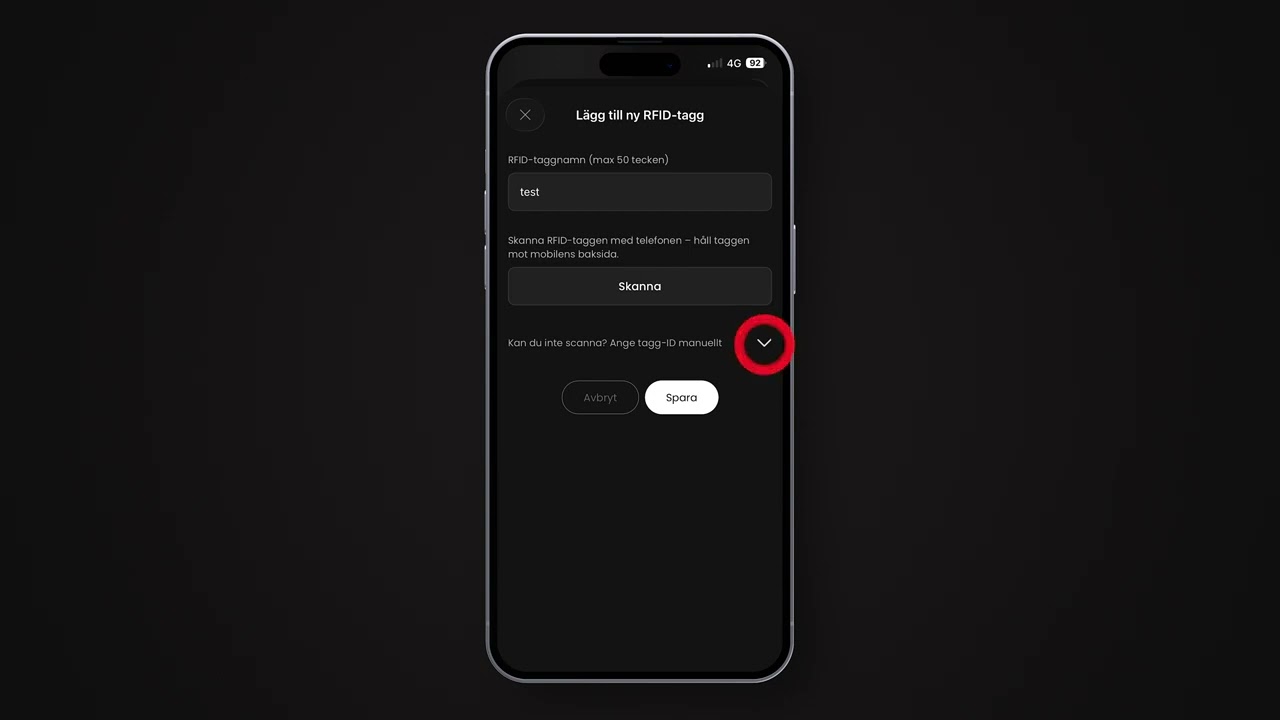 GARO Entity User I Lägga till en RFID tagg