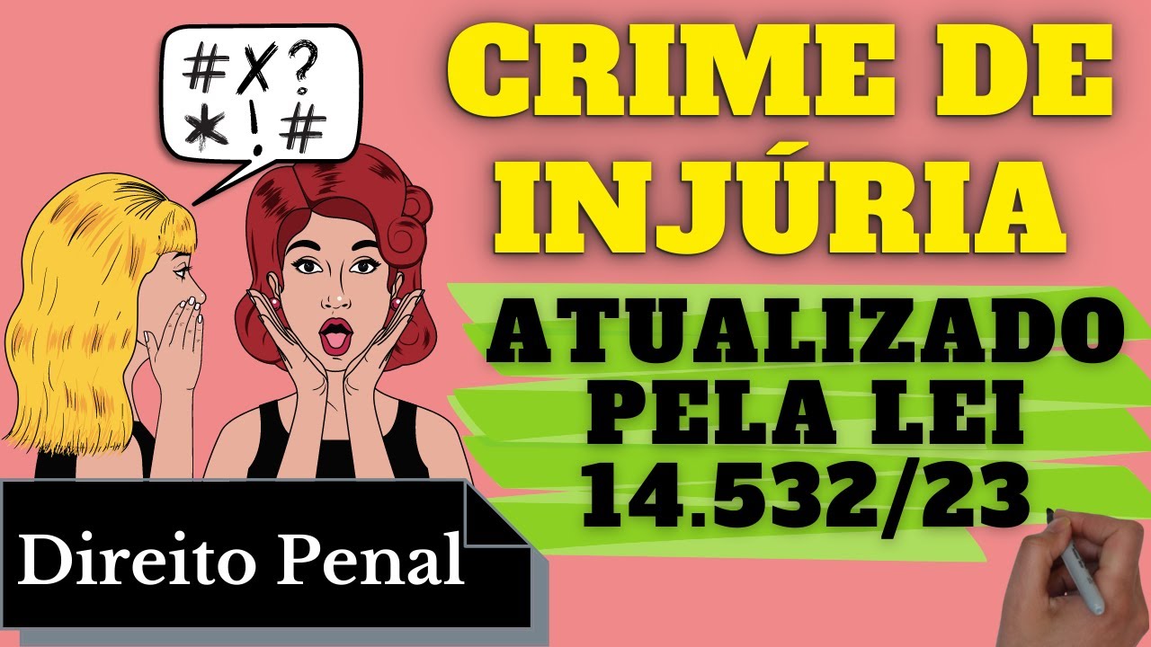 Crime de Injúria Atualizado pela lei 14 532/2023 (Direito Penal): Resumo Completo