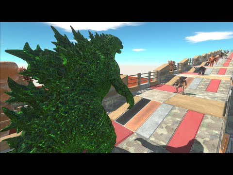 GODZILLA GREEN DEATH RUN - Animal Revolt Battle Simulator