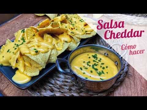 SALSA CHEDDAR CASERA 🧀 Salsa de queso para nachos fácil y rápida