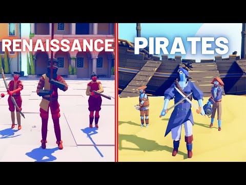 RENAISSANCE TEAM vs PIRATES TEAM TOURNAMENT - Totally Accurate Battle Simulator - TABS