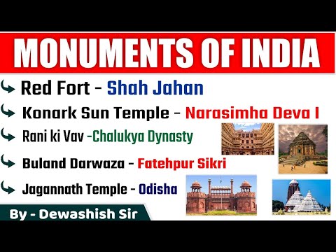 Monuments Of India | Monuments And Their Builders | Static GK |  Dewashish Sir