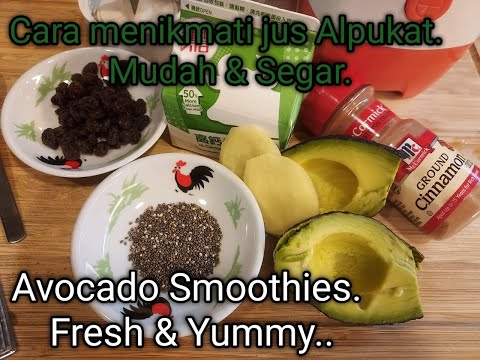 Avocado Smoothies. Simple Homemade Avocado Smoothies Recipe. @dhemaming.