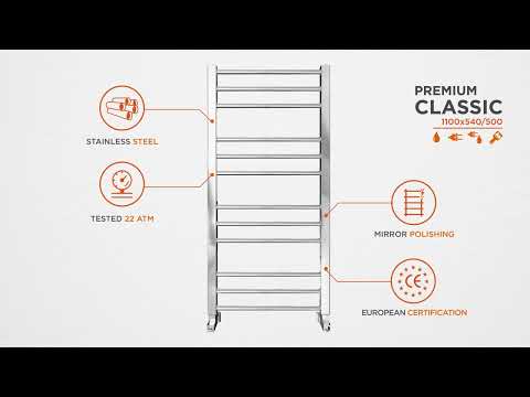 Водяной полотенцесушитель Mario Премиум Классик 1.2.0102.03.P (4820111352043, 1100x540, хром/сатин/белый глянец/черный матовый/золото/бронза)