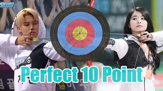 Archery Kpop Idols hit Perfect 10 Point Moments In