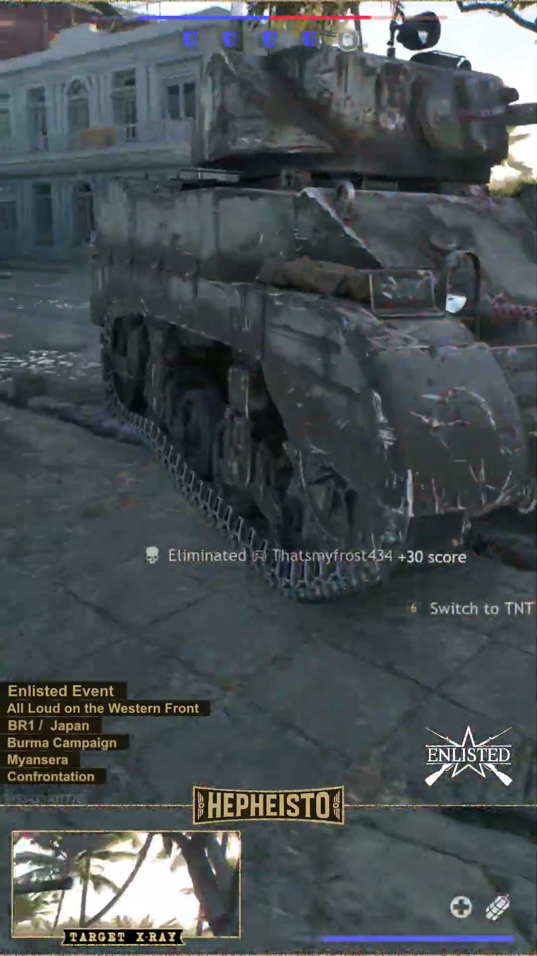 Assaulter eliminates Tank M5A1 with TNT Charge