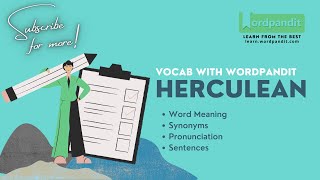 Herculean Meaning | Synonyms | Sentence | Pronunciation | Easy Trick || Vocab with Wordpandit