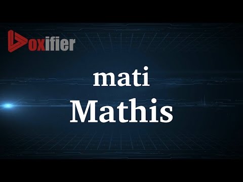 How to Pronunce Mathis in French - Voxifier.com