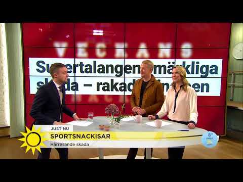 Fotbollstjärnans orimliga skada - rakade benet - Nyhetsmorgon (TV4)