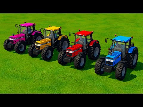 JOHN DEERE vs FENDT vs CLAAS vs FIAT vs LANDINI TRACTORS BATTLE - Farming Simulator 22