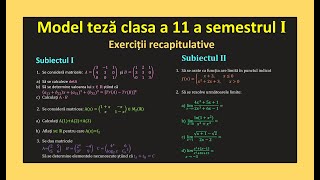 Model teza matematica clasa 11 sem 1 rezolvare matrice determinanti limite(Invata Matematica Usor)