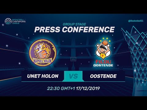 UNET Holon v Filou Oostende - Press Conference - Basketball Champions League 2019-20