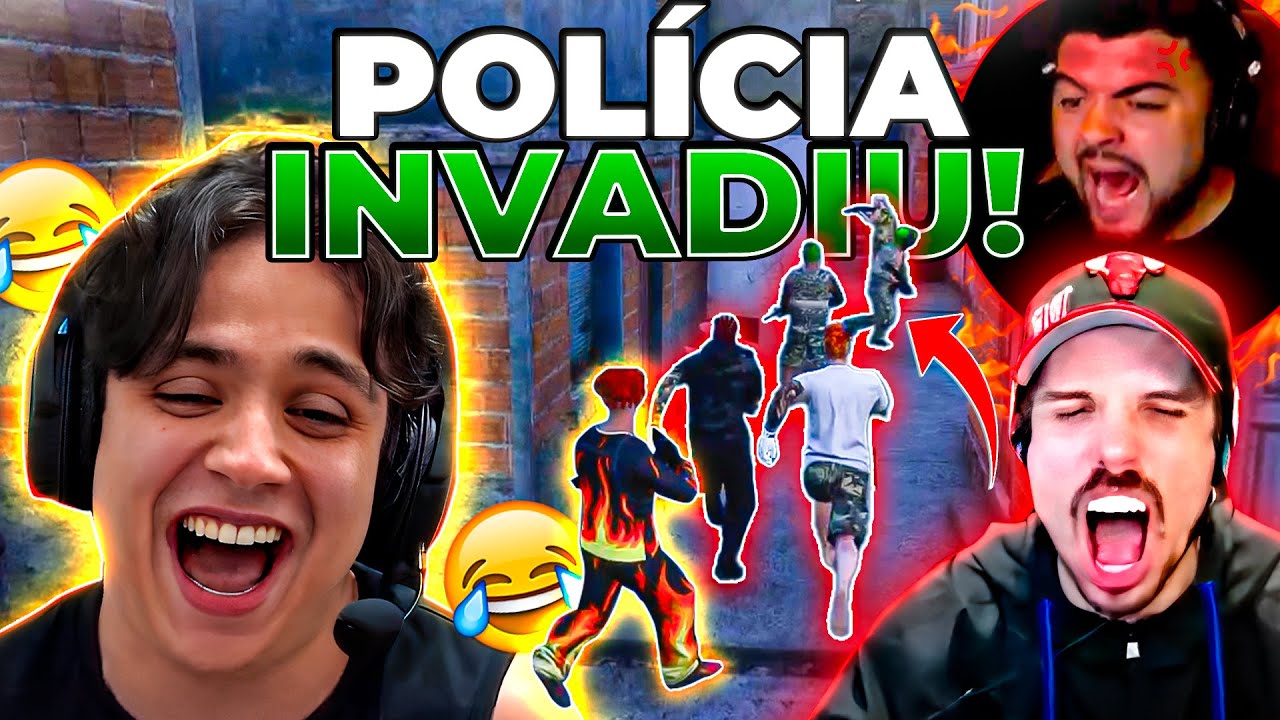 TRY NOT TO LAUGH! THE POLICE INVADED MORRO DO PAULINHO and LUQUETA HELPED in GTA RP! (Modder clips)