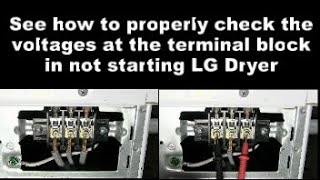 LG dryer not starting, no heating - voltages at the terminal block