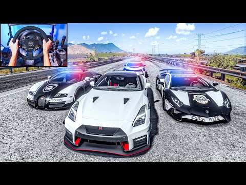 Stealing Nissan GT-R Nismo + Police Chase - Forza Horizon 5 (Steering Wheel + Shifter) Gameplay