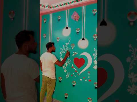 ￼stencil wall painting 3d bubbles design #shorts #trending #painting