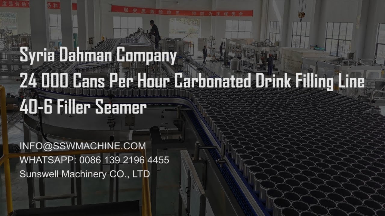 Syria,24000 Cans Per Hour Carbonated Drink Filling Line 40-6 Filler Seamer