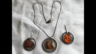 Náušnice z polského jantaru+přívěsek z myanmarského jantaru SP-1