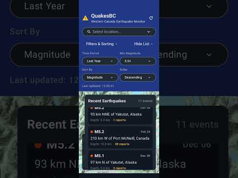 QuakesBC - a vibe coded Android app - under development