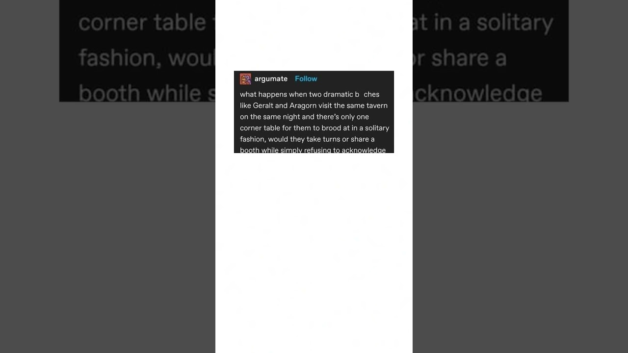 A Geralt and Aragorn Tumblr Post