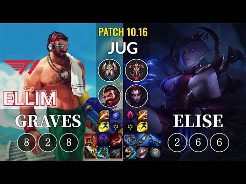 T1 Ellim Graves vs Elise Jungle - KR Patch 10.16